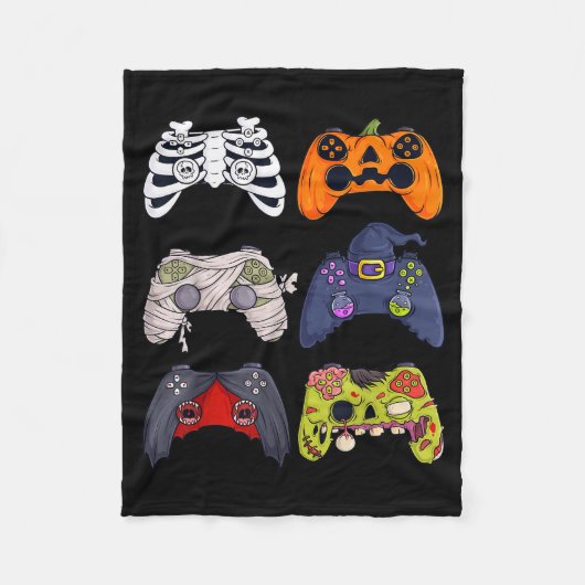 Couverture Polaire Halloween Skeleton Zombie Gaming Controllers Mummy (Devant)