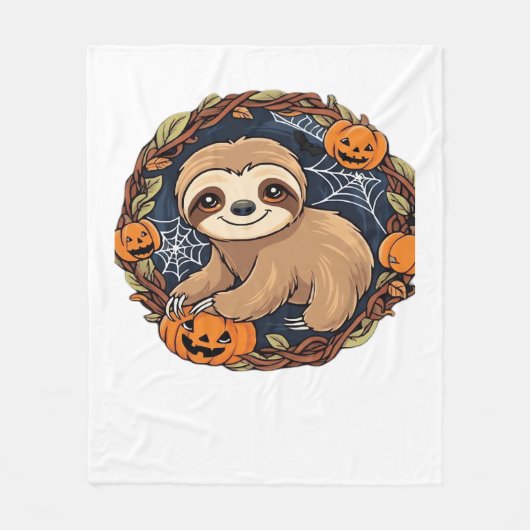 Couverture Polaire Halloween, Sloth, 31 octobre, Thanksgiving Class (Devant)