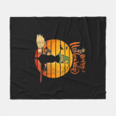 Couverture Polaire Halloween sorcière chatte Citrouille squelette cha (Devant (Horizontal))