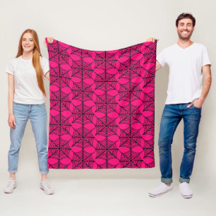 Couverture Polaire Halloween Spider Webs sur rose