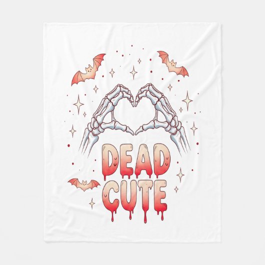 Couverture Polaire halloween Squelette Mains Coeur, chauves-souris et (Devant)