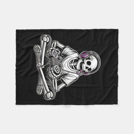 Couverture Polaire Halloween squelettique (Devant (Horizontal))