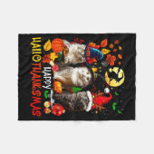 Couverture Polaire Halloween Thanksgiving Christmas Happy Hallothanks (Devant (Horizontal))