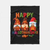 Couverture Polaire Halloween Thanksgiving Christmas Happy Hallothanks (Devant)