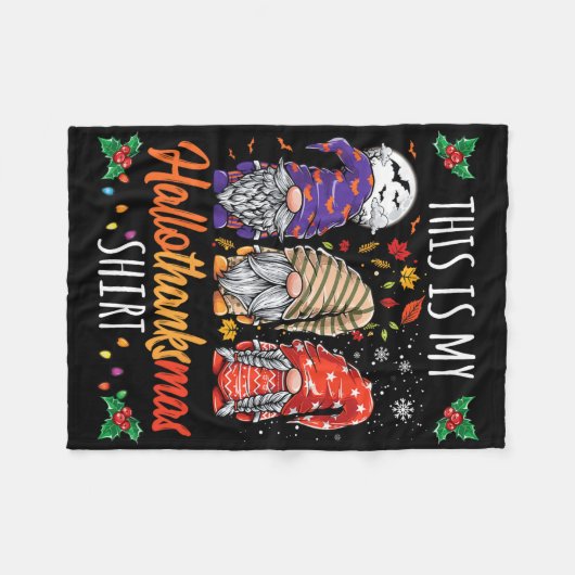 Couverture Polaire Halloween Thanksgiving Noël Fun Hallothanksma (Devant (Horizontal))
