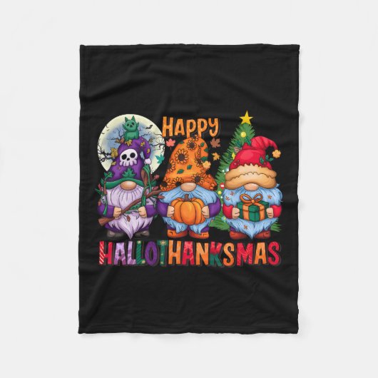 Couverture Polaire Halloween Thanksgiving Noël Joyeux Hallomerci (Devant)
