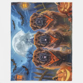 Couverture Polaire Halloween Tibétain Mastiff Éffrayant (Devant)
