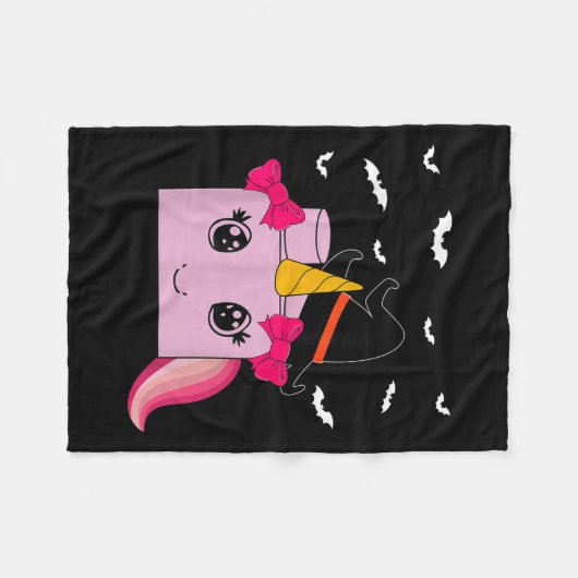Couverture Polaire Halloween Unicorn Master Builder Blocks Bâtiment K (Devant (Horizontal))
