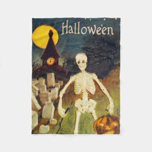 Couverture Polaire Halloween vintage - M. Bones (Devant)