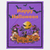 Couverture Polaire Halloween violet à la mode Joyeux Gnome (Devant)