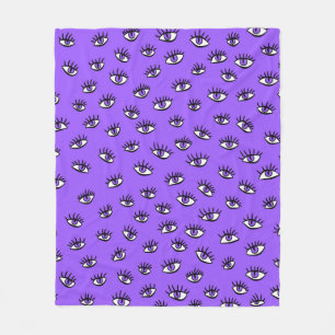 Couverture Polaire Halloween violet éffrayante des yeux mal