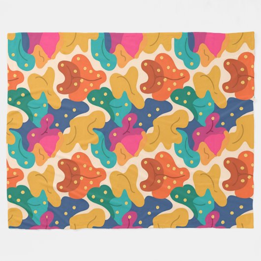 Couverture Polaire Halloween Whimsical Feuilles d'automne Motif sans (Devant (Horizontal))