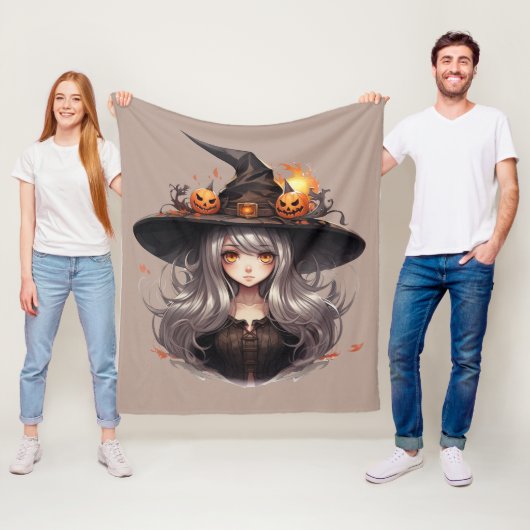 Couverture Polaire Halloween Witch (En situation)