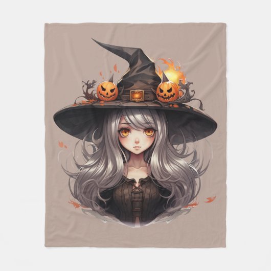 Couverture Polaire Halloween Witch (Devant)