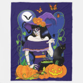 Couverture Polaire Halloween Witch Sugar Skull (Devant)