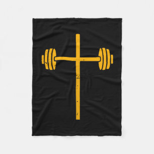 Couverture Polaire Haltère croix haltère Jésus drôle chrétien Workout