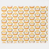 Couverture Polaire Hamburger de vache adorable (Devant (Horizontal))