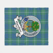 Couverture Polaire Hamilton Chasse Ancien Clan Badge Tartan Plaid (Devant (Horizontal))
