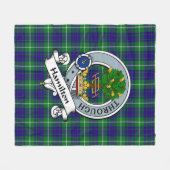 Couverture Polaire Hamilton Chasse Clan Badge Tartan Plaid (Devant (Horizontal))