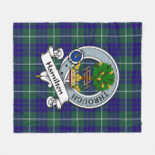 Couverture Polaire Hamilton Chasse Moderne Clan Badge Tartan Plaid (Devant (Horizontal))