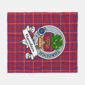 Couverture Polaire Hamilton Clan Badge Tartan Plaid (Devant (Horizontal))