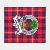 Couverture Polaire Hamilton Moderne Clan Badge Tartan Plaid (Devant (Horizontal))