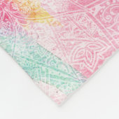 Couverture Polaire HAMSA Main Fatima symbole amulet Henné floral (Coin)