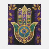 Couverture Polaire Hamsa Troisième Œil Orné Or (Devant)