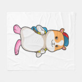 Couverture Polaire Hamster as Student with Backpack & Cap (Devant (Horizontal))