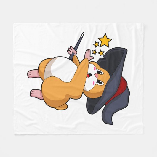 Couverture Polaire Hamster as Wizard with Magic mur (Devant (Horizontal))