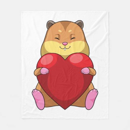 Couverture Polaire Hamster au coeur (Devant)