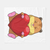 Couverture Polaire Hamster au coeur (Devant (Horizontal))
