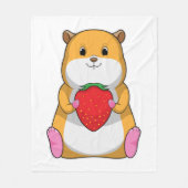 Couverture Polaire Hamster aux fraises (Devant)