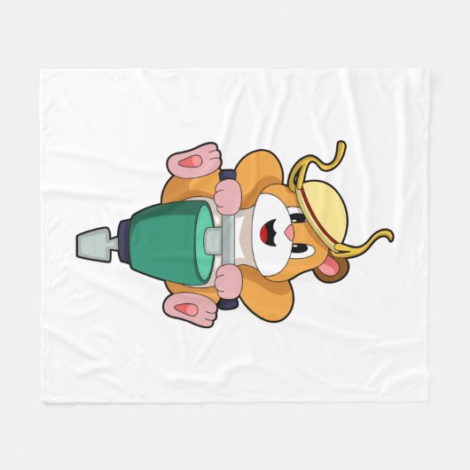 Couverture Polaire Hamster avec Jackhammer (Devant (Horizontal))