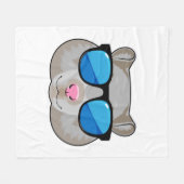 Couverture Polaire Hamster avec lunettes de soleil (Devant (Horizontal))