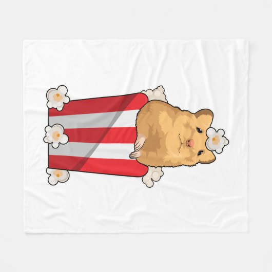 Couverture Polaire Hamster avec Popcorn (Devant (Horizontal))