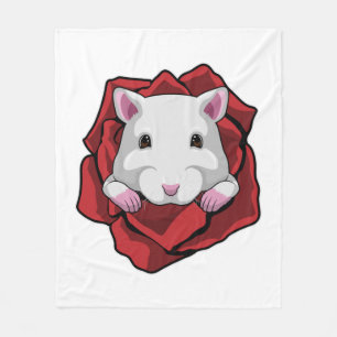 Couverture Polaire Hamster avec Rose