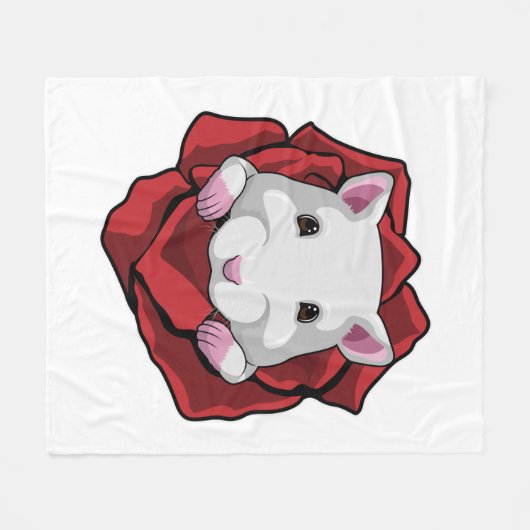 Couverture Polaire Hamster avec Rose (Devant (Horizontal))