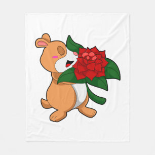 Couverture Polaire Hamster avec Rose à fleurs