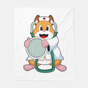 Couverture Polaire Hamster comme docteur avec Stethoscope.PNG
