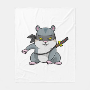 Couverture Polaire Hamster comme Ninja dans les arts martiaux avec ép