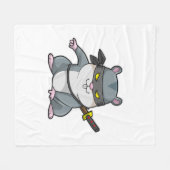 Couverture Polaire Hamster comme Ninja dans les arts martiaux avec ép (Devant (Horizontal))