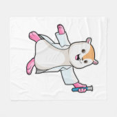 Couverture Polaire Hamster en tant que scientifique avec tube d'essai (Devant (Horizontal))