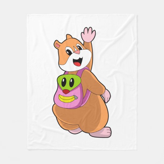 Couverture Polaire Hamster en tant qu'étudiant avec sac à dos.PNG (Devant)