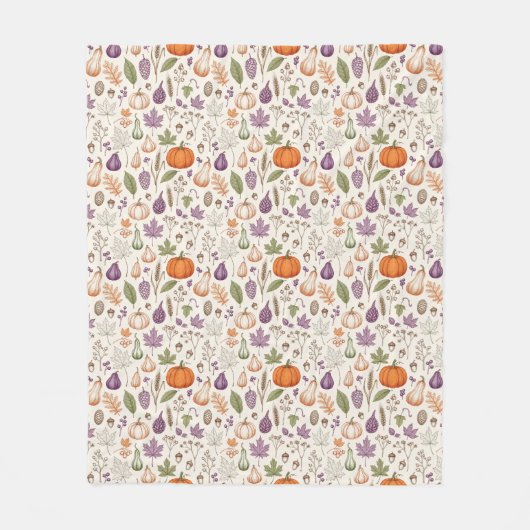 Couverture Polaire Hand-Drawn Engraving Style Fall Vegetable (Devant)