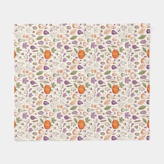 Couverture Polaire Hand-Drawn Engraving Style Fall Vegetable (Devant (Horizontal))