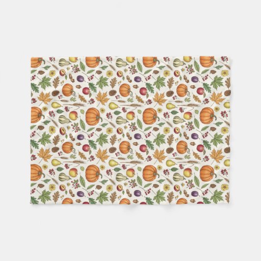 Couverture Polaire Hand-Drawn Engraving Style Fall Vegetable (Devant (Horizontal))