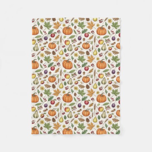 Couverture Polaire Hand-Drawn Engraving Style Fall Vegetable (Devant)