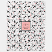 Couverture Polaire Hand Drawn Hearts Romantic Wedding Love Gift Art  (Devant)