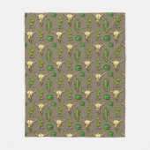 Couverture Polaire Hand Drawn Western Bull Skull Desert Cactus  (Devant)